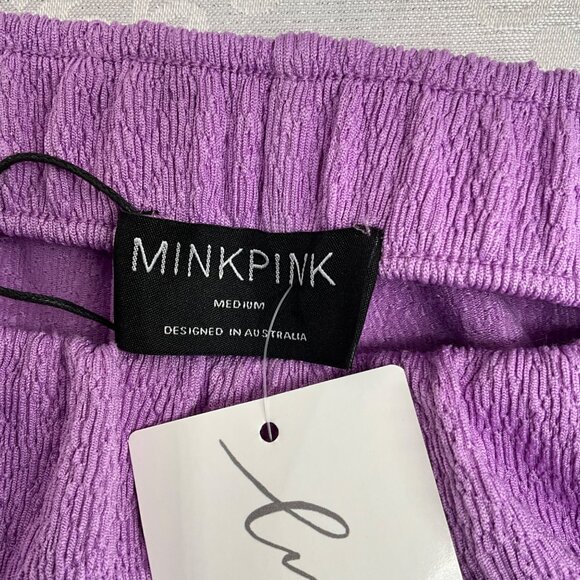 Minkpink Lilac Unity Textured Pants Womens Medium Australia Wide Leg - Picture 2 of 9